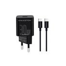 Carregador de Tomada Preto com Cabo Tipo C IOS Hmaston Carregador de Tomada Preto com Cabo Tipo C IOS Hmaston