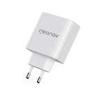Carregador de Tomada Turbo 48W Super Power Duo Branco Entrada USB- A e Tipo C - Geonav CH48PDQCWT