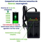 Carregador Duplo Bateria Para Lanterna Brinquedo 21700 26650 18650 16340 Bivolt Universal Premium