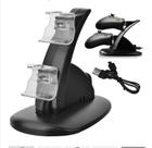 Carregador Duplo p/ 2 Controle vídeo game Base Suporte Preto