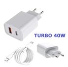 Carregador Duplo TURBO 40W (USB + TIPO-C) ACOMPANHA CABO 3.4A TIPO-C - Inova