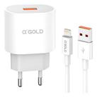 Carregador E Cabo Turbo 6.1a 30wn Lightning A'gold Branco
