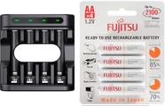 Carregador Enercell 4-LN com 4 pilhas AA Recarregáveis da Fujitsu Standard