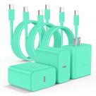 Carregador Essri 45W USB C para Samsung Galaxy S24 Ultra Green, pacote com 3