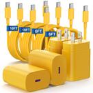 Carregador Essri Tipo C, pacote com 4 unidades de 25 W com 2 cabos de 1,8 m e 3 m Carregador Essri Tipo C, pacote com 4 unidades de 25 W com 2 cabos de 1,8 m e 3 m