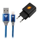 Carregador Gan 30w Flash e Cabo Usb A X Lightning Superman
