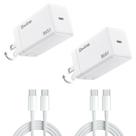 Carregador GaN Bwine de 65 W, 2 adaptadores e 2 cabos USB-C Carregador GaN Bwine de 65 W, 2 adaptadores e 2 cabos USB-C