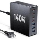 Carregador Hinkicher 140W GaN III de 7 portas PD 3.0 Fast USB