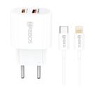 Carregador Hrebos 20w Usbc E Usb Turbo Crg215i Branco