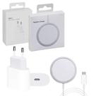 Carregador Indução Magnético Magsafe Fonte 20w Usb-C Kit Completo Compatível com Iphones 11 12 13 14 15 Pro Max