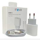 Carregador inova turbo 20w usb-c + cabo usb-c x lightning