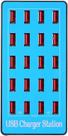 Carregador Inteligente USB com 20 Portas Compatibilidade Universal