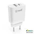 Carregador iwill branco usb-c 20w Carregador iwill branco usb-c 20w