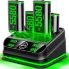 Carregador LVVIL com bateria recarregável de 4x5580mWh para X-Box
