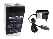 Carregador P Motinha Eletrica Com Bateria 6v 4ah Kit