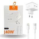 Carregador Para Iphone Turbo 40W Porta Dupla + Cabo 1 Metro Compativel iPhone Lightning Carregador Para Iphone Turbo 40W Porta Dupla + Cabo 1 Metro Compativel iPhone Lightning