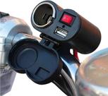Carregador Para Moto Celular GPS Tomada USB 2.0