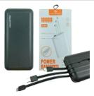 Carregador Portátil 10.000mah com 3 Cabos USB V8, TipoC, Lightning iOS