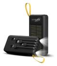 Carregador Portátil Itblue 20000mah Solar Com Led E Conector Tipo C Preto