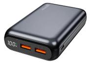 Carregador Portátil PowerBank 20.000 Mah com Carregamento Rápido Preto Geonav