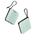 Carregador portátil VRURC 10000mAh 20W com cabo embutido verde