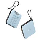 Carregador portátil VRURC 10000mAh com 4 cabos embutidos azul