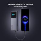 Carregador Portátil Xiaomi PB1165MI 10000MAH USB C 165W cabo integrado visor LCD Cinza