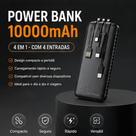 Carregador Power Bank 10000mAh/5V/2A Turbo Carregador Portátil 3 em 1 Kapbom