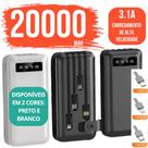 Carregador Power Bank Portátil de celular 20000mah Universal Saida 4 Cabos