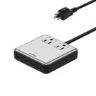 Carregador Power Strip Sharge 6 em 1 GaN PD de 100 W, cabo de 1,5 m