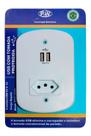 Carregador Rápido 2 USB + Tomada 4X2 Proteção Raios e Surtos