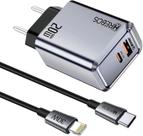 Carregador Rápido 20W USB USBC Com Cabo Tipo C Carregamento Turbo