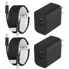 Carregador rápido Auorld 20W de porta dupla USB C para telefone 15 16 Pro Max