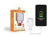 Carregador Rápido CA23-1 5.1A V8 Micro USB Kit Carregamento Bivolt 110V-240V com Cabo de 1m, 2 Portas USB