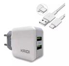Carregador Rapido Celular Compativel Smartphone 2 Usb C Cabo Tipo C