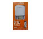 Carregador Rápido Kaidi 3.1a Triplo Usb Com Cabo Lightning Carregador Rápido Kaidi 3.1a Triplo Usb Com Cabo Lightning