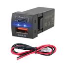 Carregador Rápido Toyota QC3.0 USB Tipo-C PD 12V 48W Com Voltímetro E Tomada De Energia Para Celular