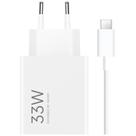 Carregador rápido Xiaomi 33W MDY-16-EF HyperCharge USB Tipo-A + Cabo USB-A para USB-C 110V/220V.