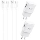 Carregador Samsung Fast Charging de 15 W com 2 cabos tipo C de 6 pés