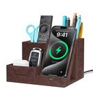 Carregador sem fio e organizador de mesa Investme Dark Brown