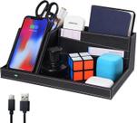 Carregador sem fio e organizador de mesa Topmade Fast Charging Black
