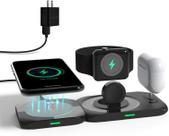 Carregador Sem Fio Estação de Carregamento 4 em 1 compatível com Watch Series AirpodsS Pro AirpodsS MagSafFe Fast Wirele