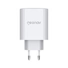 Carregador Super Power Gan Duo USB-C 65W Branco Geonav - CH65PDQC