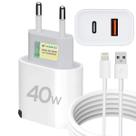 Carregador Super Turbo 40W 2 Entradas USB e USB C Cabo Usb Lightning Ultra Rápido Compatível com iPhone 7 8 X XR XS 11 12 13 14