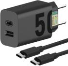 Carregador Super Turbo 50W Ultra Rápido Tipo C Com Carregamento Rápido Power Delivery + Cabo Tipo C Compatível Com Todos