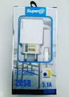 Carregador tipo c turbo fast charger 3.1a - SUPER@