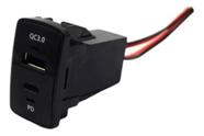 Carregador Tomada Adaptador Usb Tipo-c Honda Civic Fit City