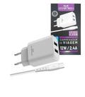 Carregador Tomada C/Cabo Usb C Tipo C 2 Usbs 12w 2.4a Novo Carregador Tomada C/Cabo Usb C Tipo C 2 Usbs 12w 2.4a Novo