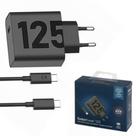 Carregador Turbo 125w USB-C Compatível com Xiaomi Samsung Motorola Quick Charger + GaNFast Moto G53 G54 Edge 30 40 50