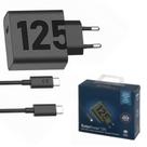 Carregador Turbo 125w USBC Compatível com Xiaomi Samsung Motorola Quick Charger GaNFast Moto G53 G54 G86 GEdge 30 40 50 60
